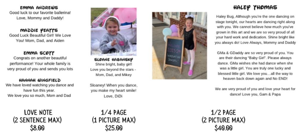 Image of Program Ads/Dedications
