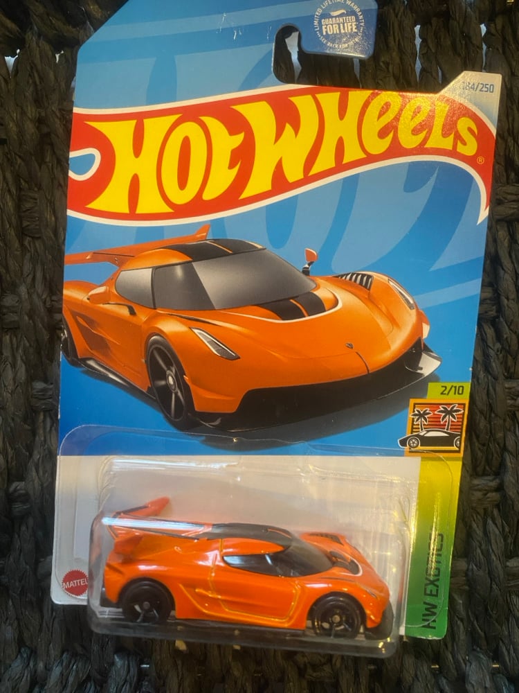 Image of Hot Wheels toy car racer low orange 184/250