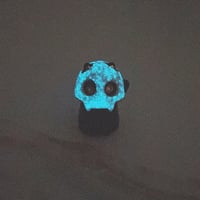 Image 6 of Glow in dark Black cat with skull mask ceramic figurine 