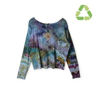 Image 1 of ♻️UPCYCLED XXL Rib Knit Long Sleeve Top in Muted Ice Dye