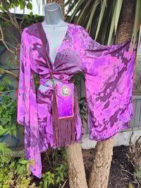 Image 1 of TULUM Tie dye co ord frill skirt  set 💜 purple pink