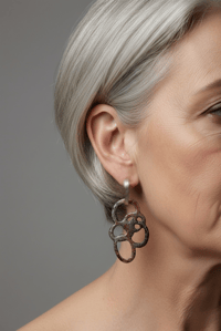 Image 1 of Sterling Silver and Pink Enamel Quay Chain Earrings