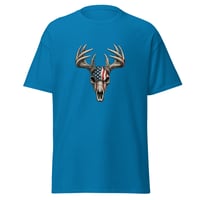Image 6 of Unisex classic tee, Americana Deer Skull with Antlers Patriotic Tee