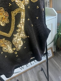 Image 3 of vintage custom black blend gold top
