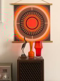 Image 5 of Stoneware Sun Wall Hanging Vintage Groove Original Design
