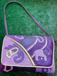 Image 1 of Sasha Safari Purple and Gold Vintage Nas Purse