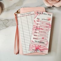 Image 1 of Slim Zippy Cash Wallet W/ Sparkle Effect ✨️