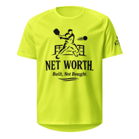 Image 2 of Men's Pickleball Jersey – “Net Worth. Built, Not Bought.” | Breathable Mesh Athletic Shirts