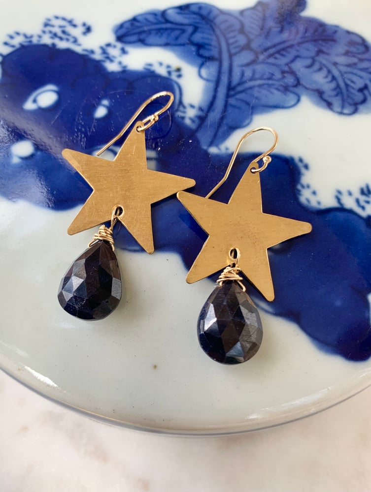 Image of Lapis Star Earrings 