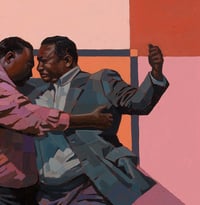 Image 3 of Lovers and Fighters - 24x24" Acrylic on wood