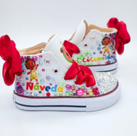Image 1 of Cocomelon Cartoon Toddler Girls Custom Canvas Shoes