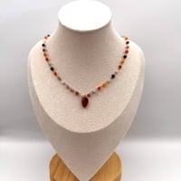 Image 2 of Crackle Agate Leaf Necklace