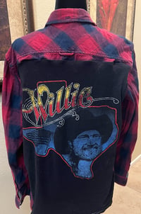 Vintage Red/Navy Flannel Shirt Willie Nelson