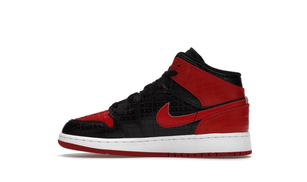 Image of Jordan 1 Mid "Bred Text"