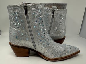 Image of  rhinestone Silver cowgirl Boots  women’s Size 11 - Free Shipping 