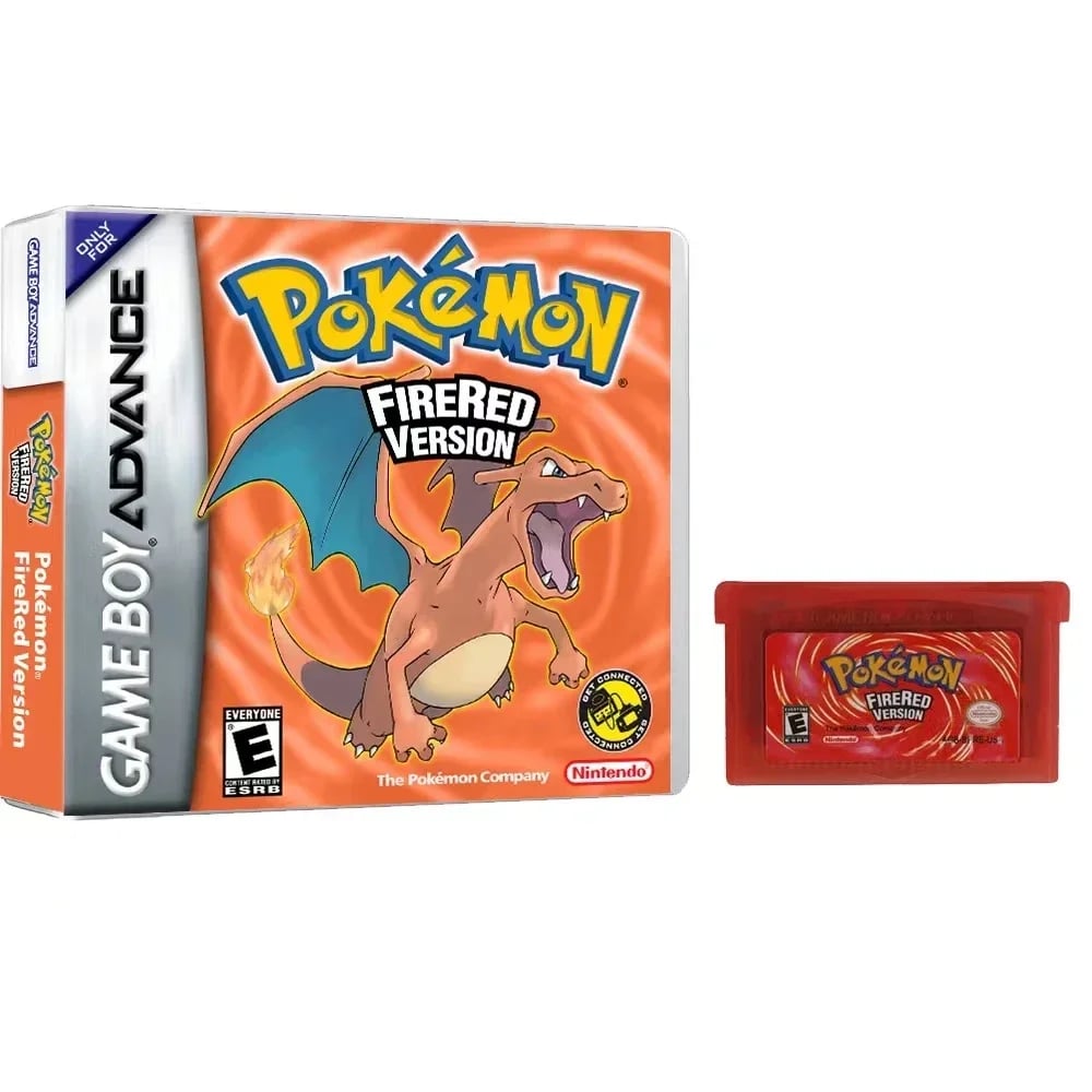 Image of 2024 Pokemon Series Emerald FireRed Leafgreen Ruby Sapphire 5 Versions GBA Game in Box for 32 Bit Vi