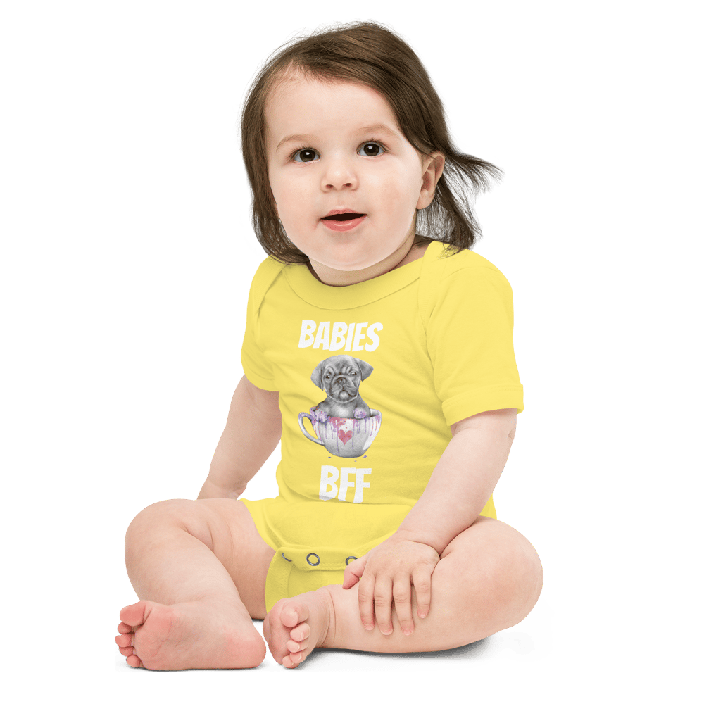 Image of Baby puppy in cup one piece