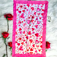 Image 1 of Valentines Day Minky Infant Blanket Plush with Border