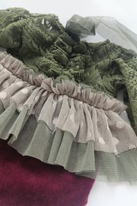 Image 2 of Newborn body-dress for photo shoots | Rini | khaki green | burgundy