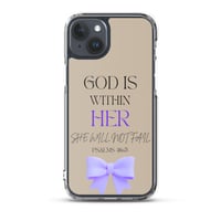 Image 3 of Psalm 46:5 God is Within Her She Will Not Fail Brown & Purple Case
