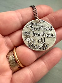 Image 11 of sapphire pendant with hand engraved Rumi quote