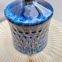 Image 3 of Carved Blue And White Table Lamp With Brass Fitting