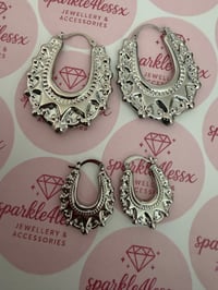 Sliver creole set of large and medium 
