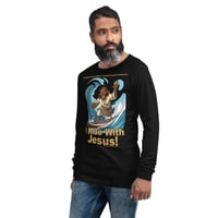 Image 6 of I Ride With Jesus Surfing Dark Unisex Long Sleeve Tee