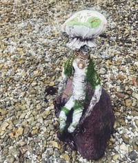 Image 2 of Sitting mushroom figure - home decor - handmade fungi