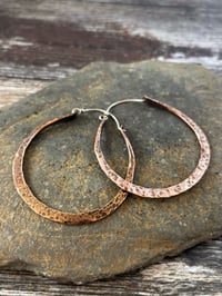 Image 3 of Large Copper Hoop Earrings