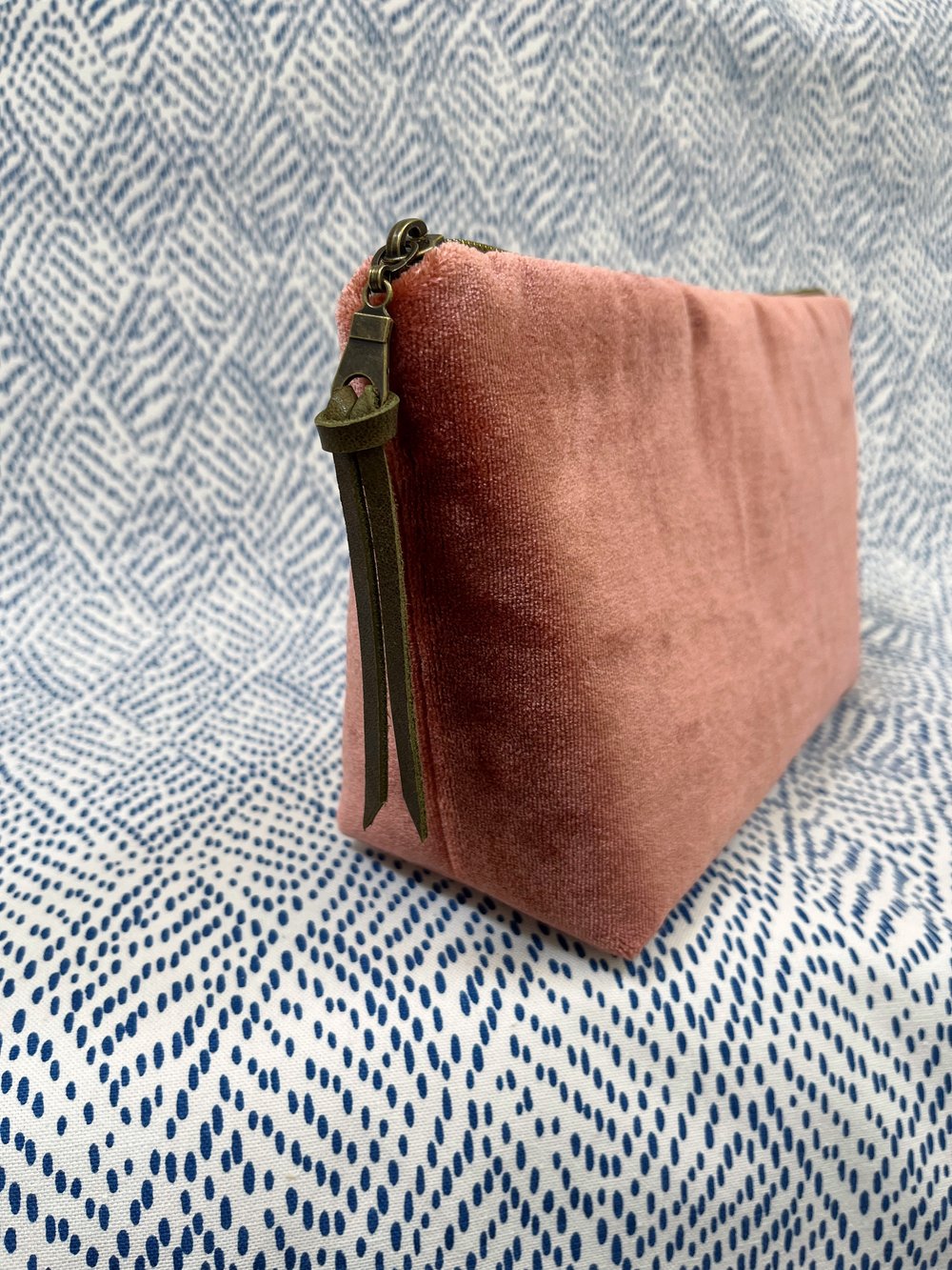 Image of Dusty Rose Velvet Pouch