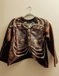 Image 1 of Re-purposed sweat shirt "Death comes Forth"