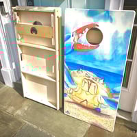 Image 3 of Brackish Wooder Cornhole Boards - Chesapeake Bay Blue Crab - Watercolor - MT2053