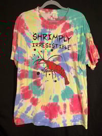 Image 1 of LARGE  Shrimply Irresistible Blacklight Reactive Tie Dye Shirt 5