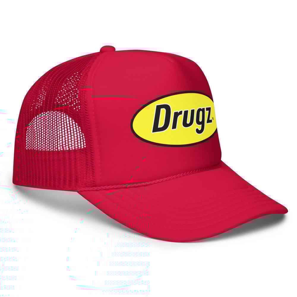 Image of DRUGZ® - Logo Trucker Hat (LIGHTNING/RED)