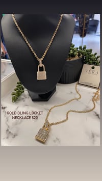 Gold bling locket necklace 