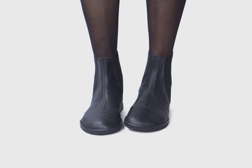 Image of High Top Chelsea boots - in Pebbled Black