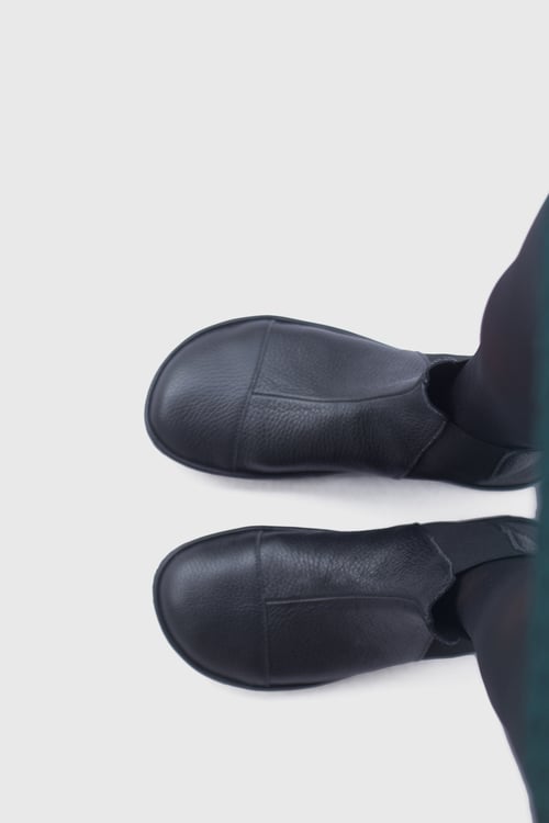 Image of High Top Chelsea boots - in Pebbled Black