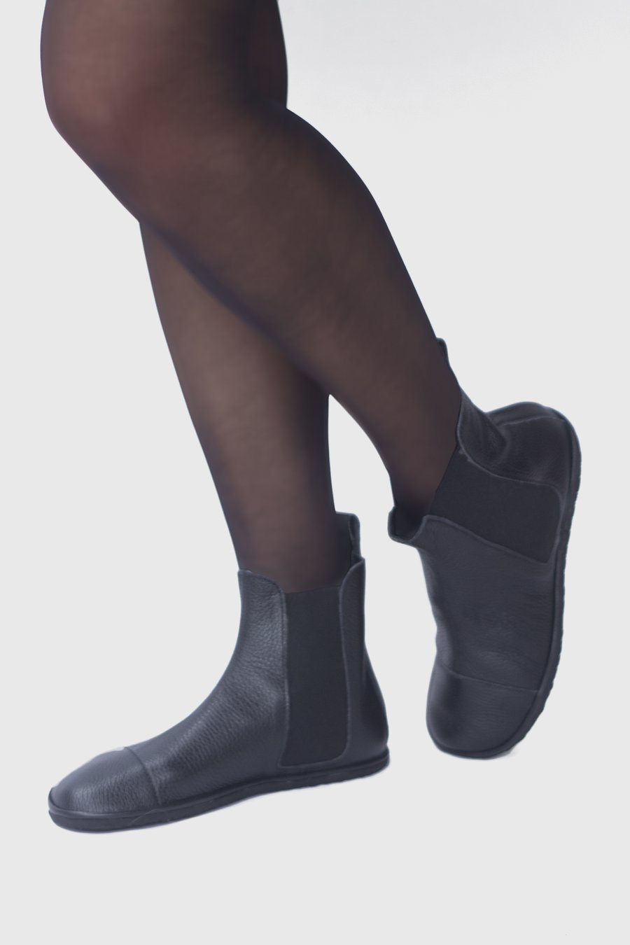 Image of High Top Chelsea boots - in Pebbled Black