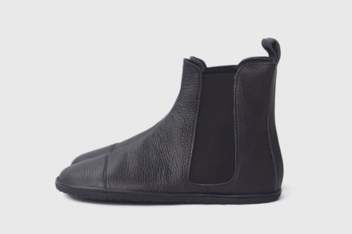 Image of High Top Chelsea boots - in Pebbled Black