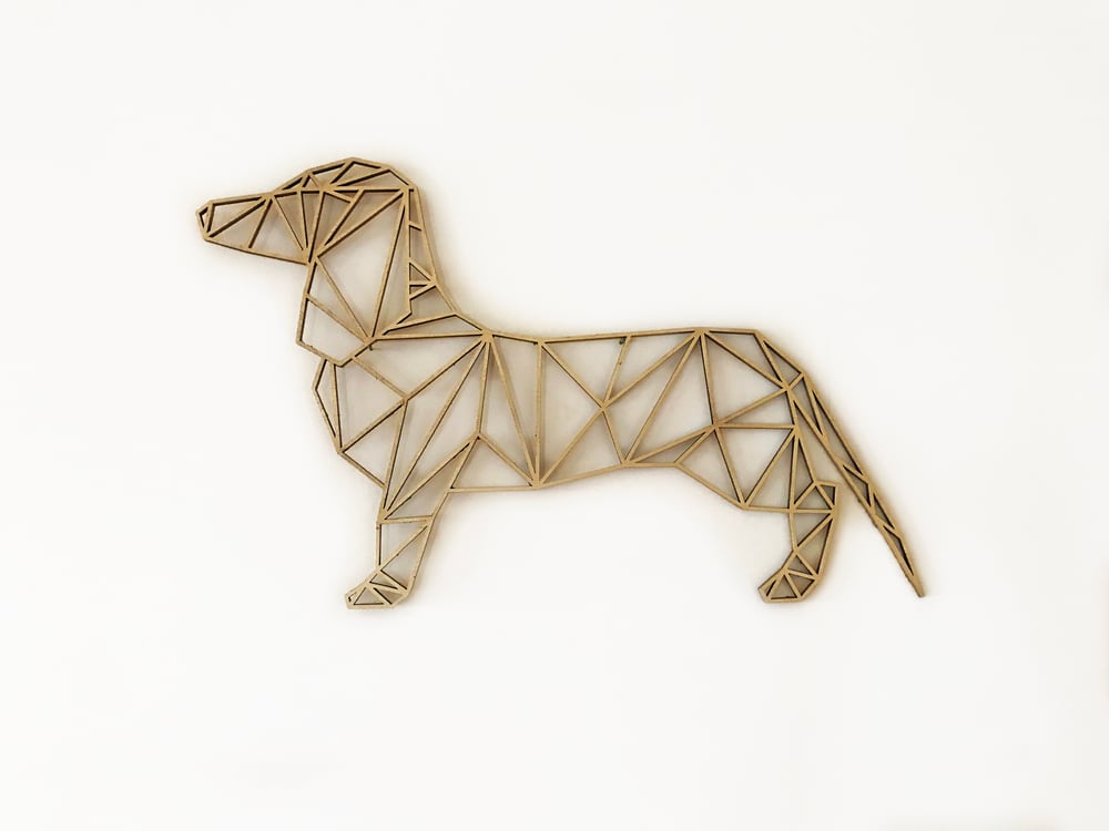 Geometric Dog Head Wall Art Laser Cut Various Breeds & Colours