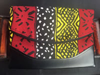 Image 2 of Heidi Crossbody Red Black Yellow Ankara African print 