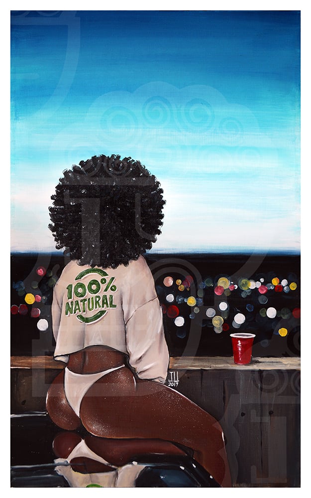 Image of JEREMY WORST "100% Natural " Original Artwork African American urban sweater brown skin wall art wow