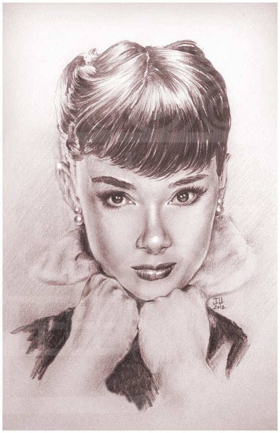 Image of JEREMY WORST Audrey Hepburn Arcade Sexy girl Artwork Fine Art Print pin up