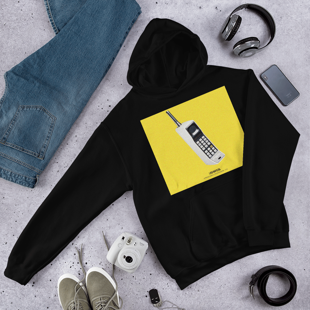 Image of Vintage Cell Phone Hoodie Black