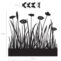 Image 3 of Wiese mit Blumen und Schmetterlingen Festerfolie, Fensterdekoration