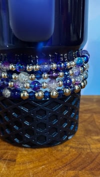 Image 4 of Star Shine Tumbler Blue and Purlple Tumbler Bracelet Stack