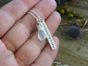 Image of Hand Stamped Sterling Tags "six hours one friday" necklace