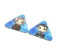 Image 2 of Connor and Hank Triangle Button pins