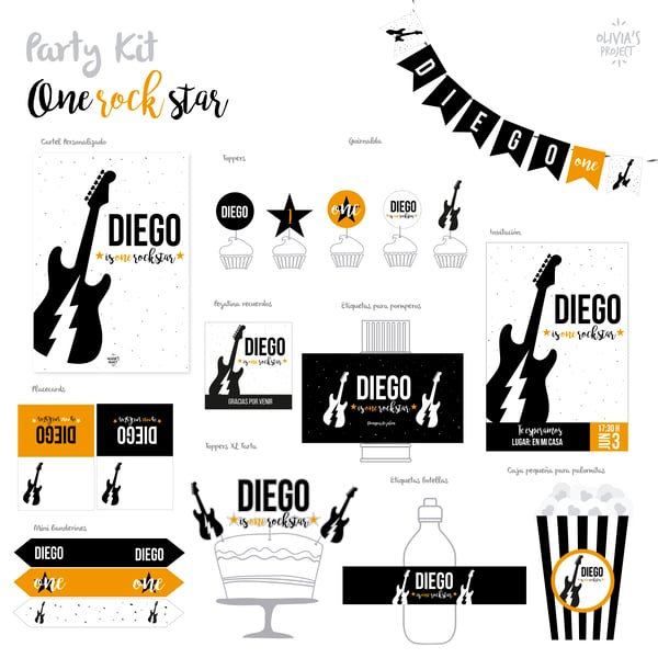 Image of Party Kit One Rock Star Impreso
